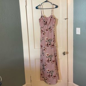 Really lovely dusty pink flower skinny strap dress